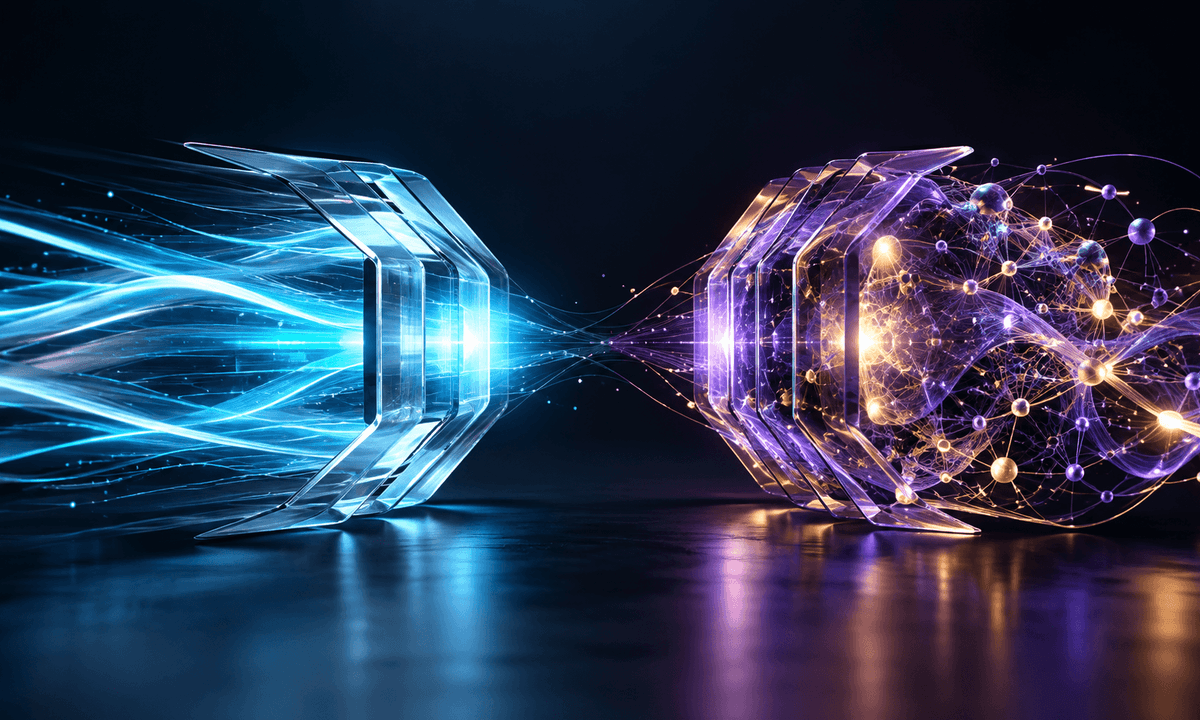 Processador conceitual de inteligência artificial representando a comparação entre Gemini Flash e Pro